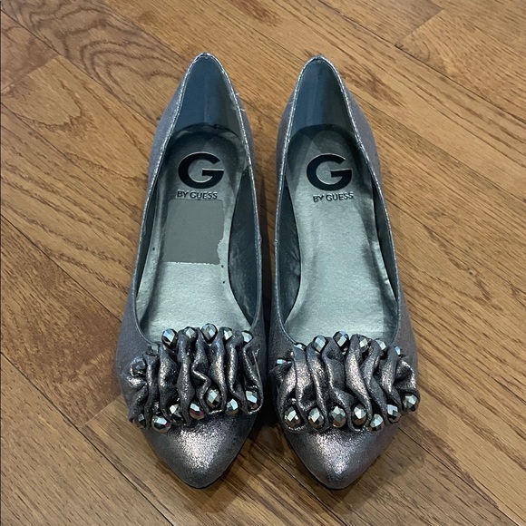 G by Guess Metallic Flats with Floral Embellishment - Picture 3 of 9